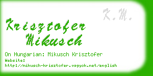 krisztofer mikusch business card